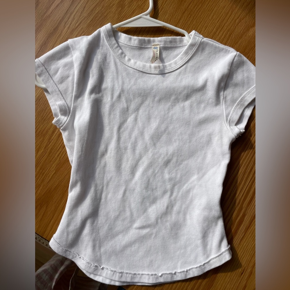Free people movement white baby tee top